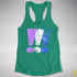 Drag Pride Grunge Exclamation Points Racerback Tank - Kelly Green